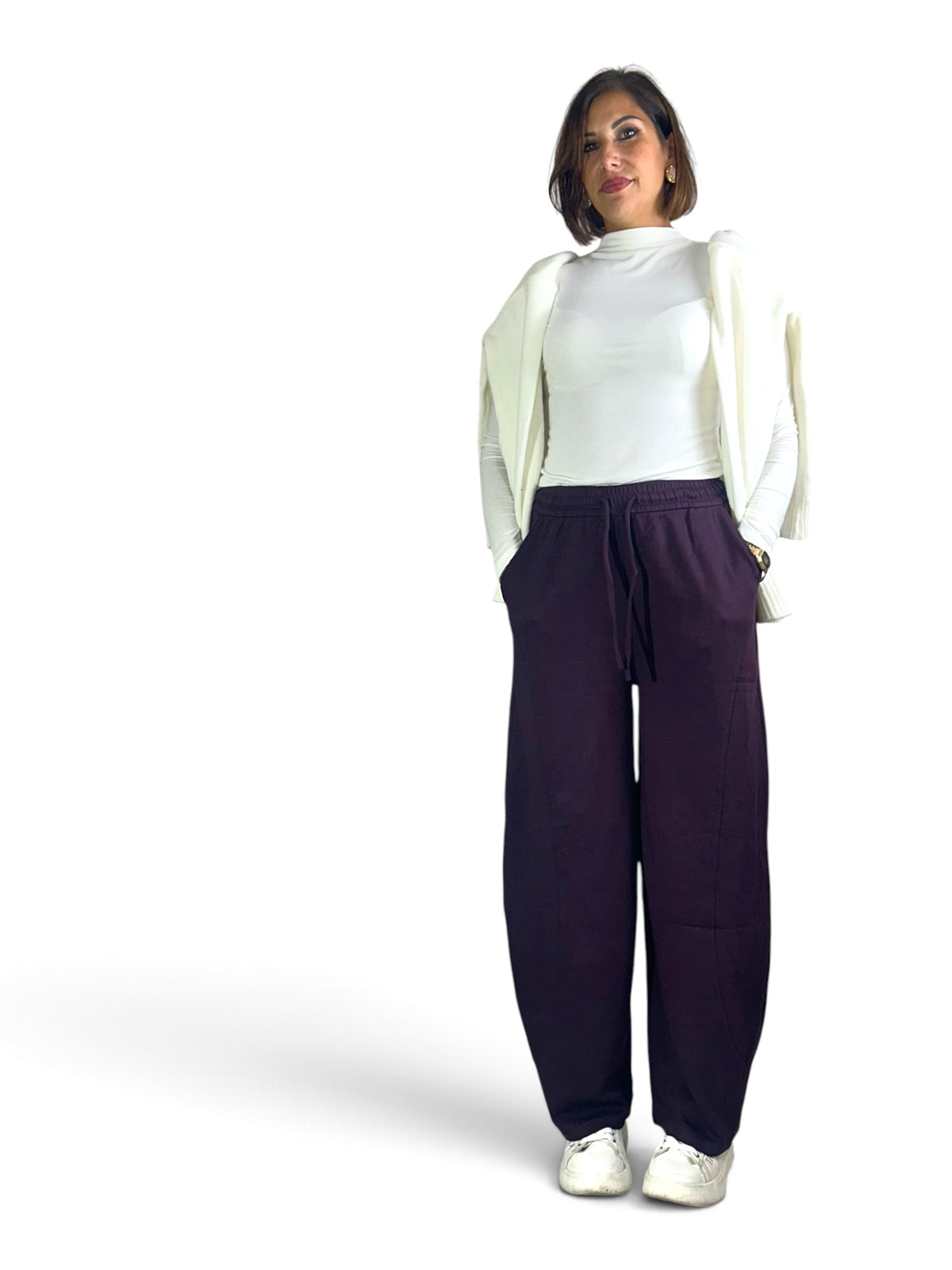 Maglia fit  cotone Avorio