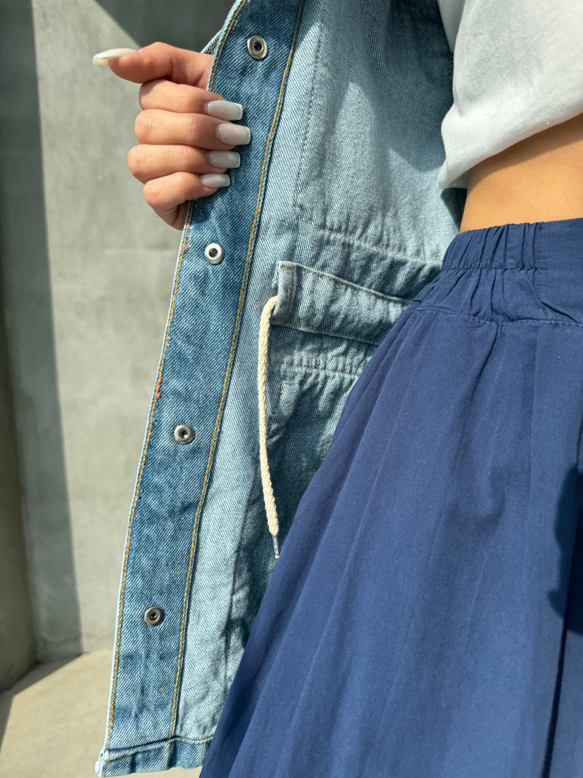 Giacca in denim Multitasche