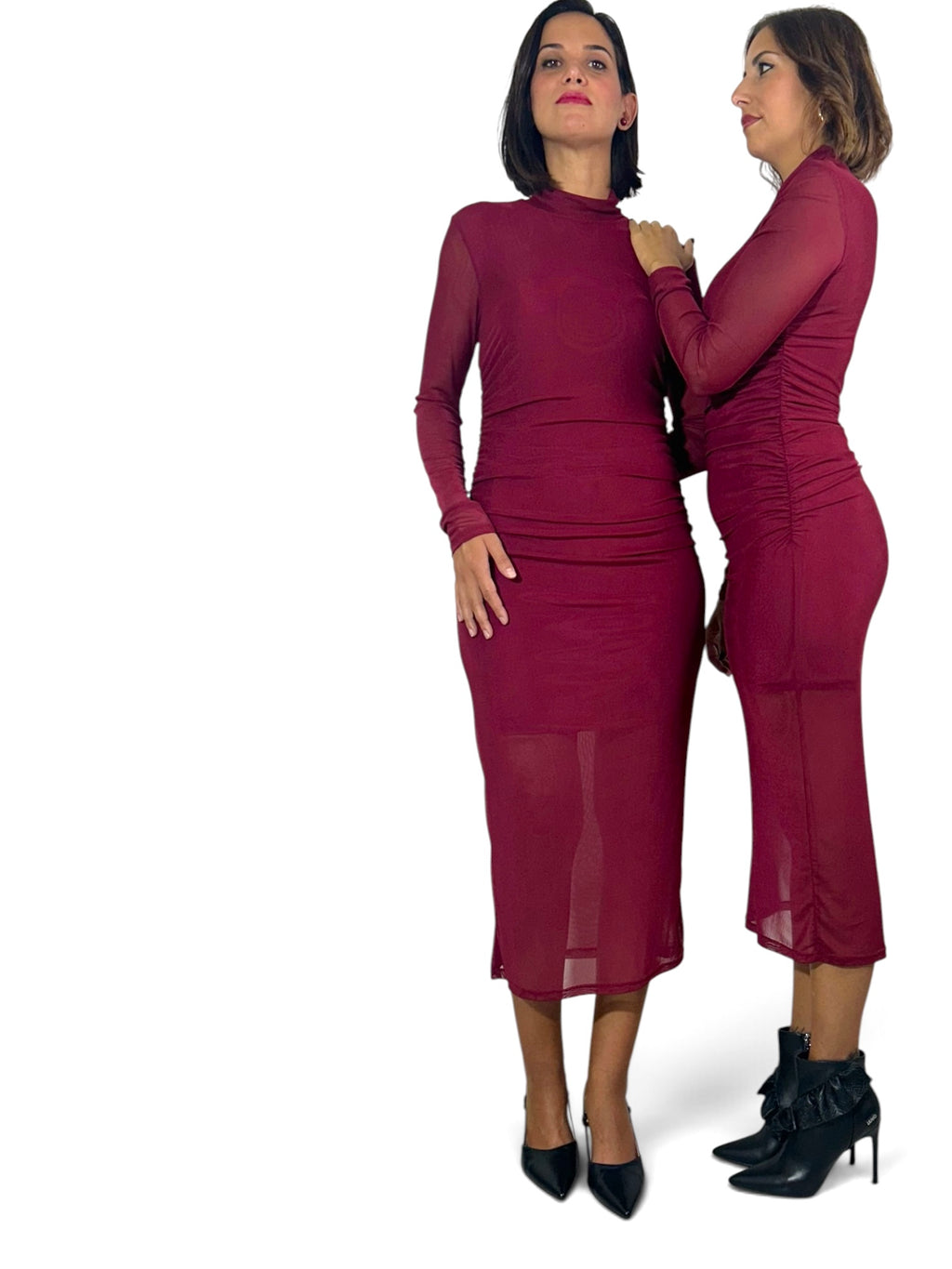 Abito tulle Bordeaux by Lumina