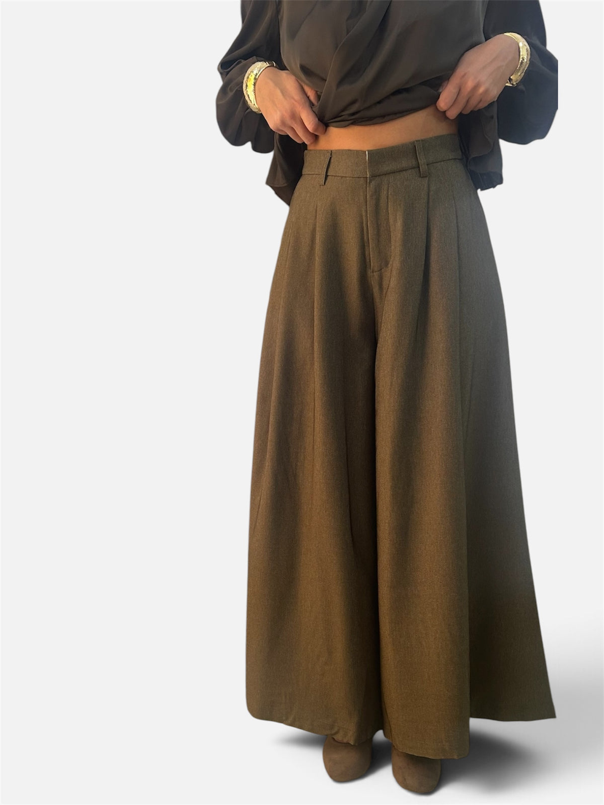 Pantalone Palazzo Khaki