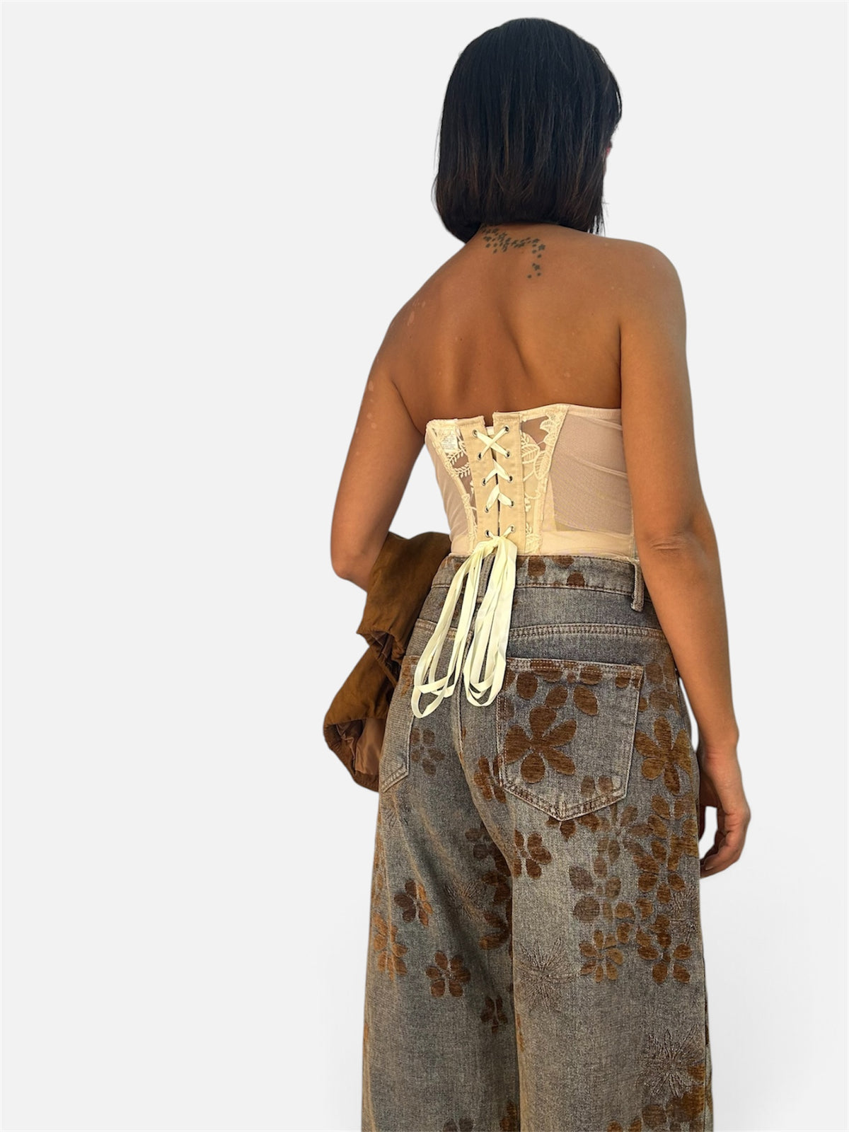 Bustier tulle e pizzo Panna