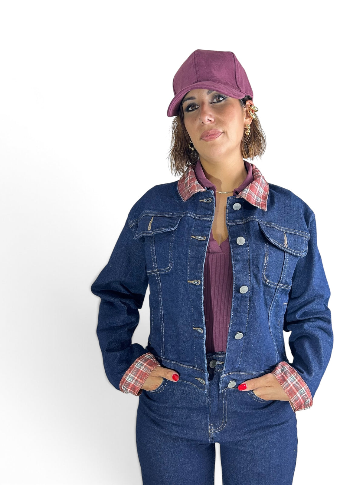 Giubbottino jeans fantasia Pleid