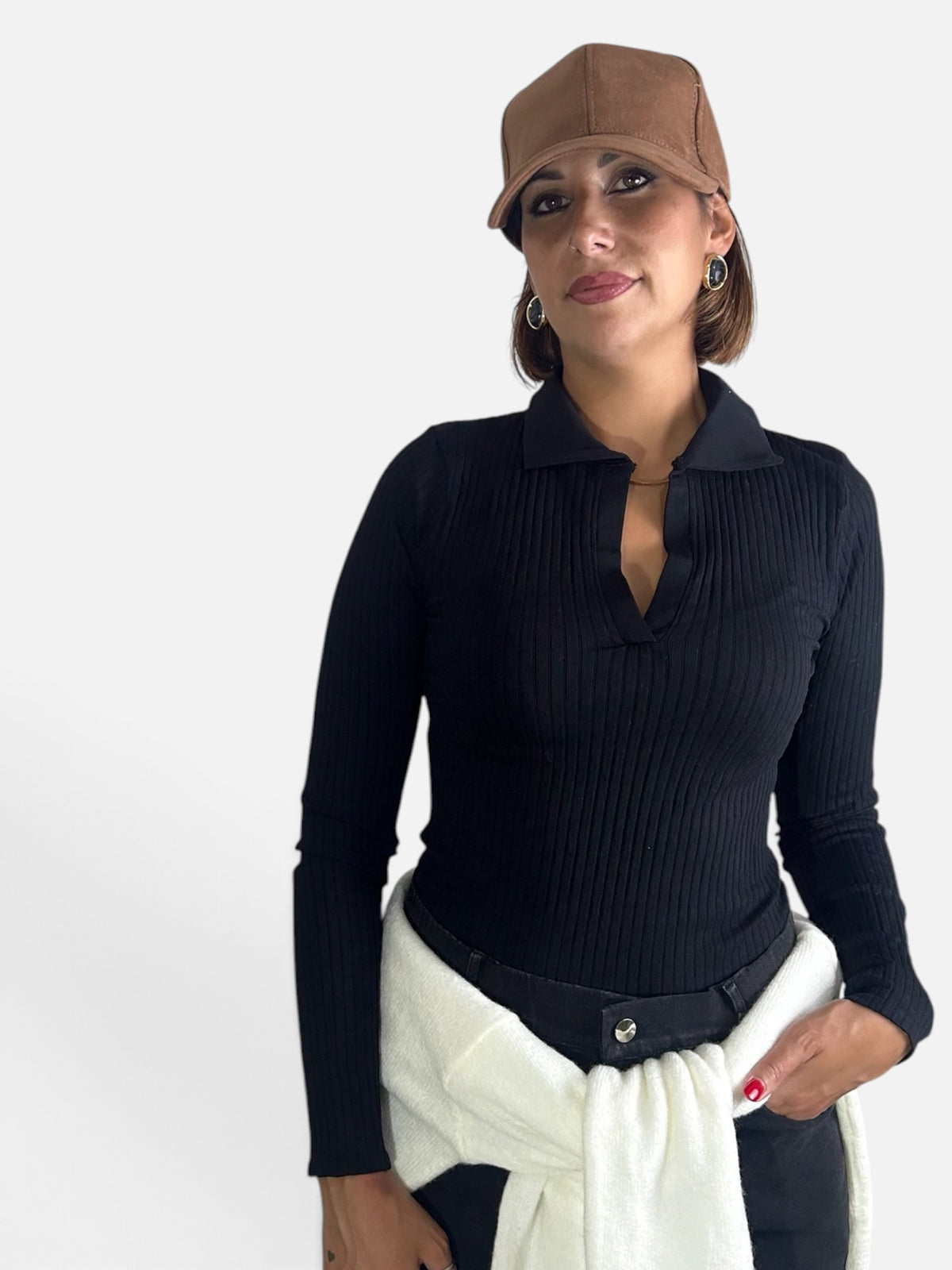 Maglia in costina Nera