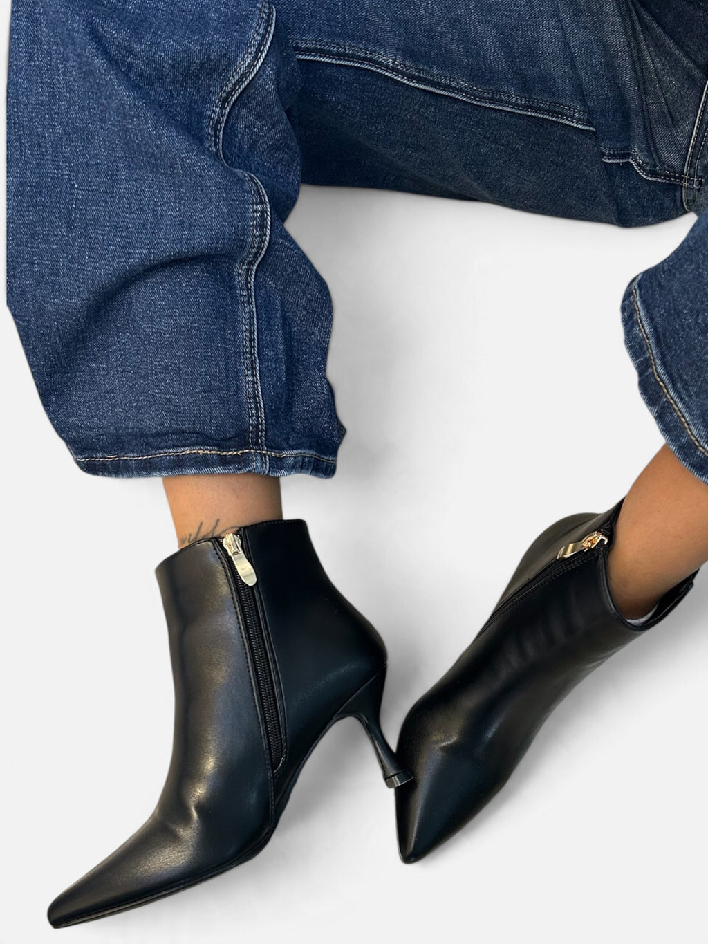 Stivaletto effetto pelle Nero