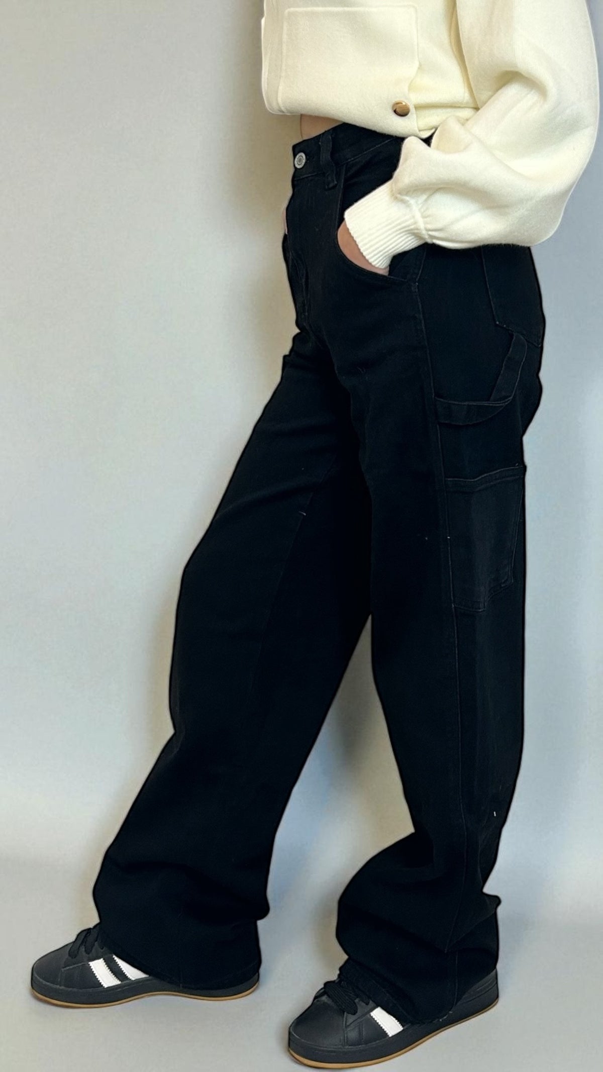 Jeans Nero Cargo