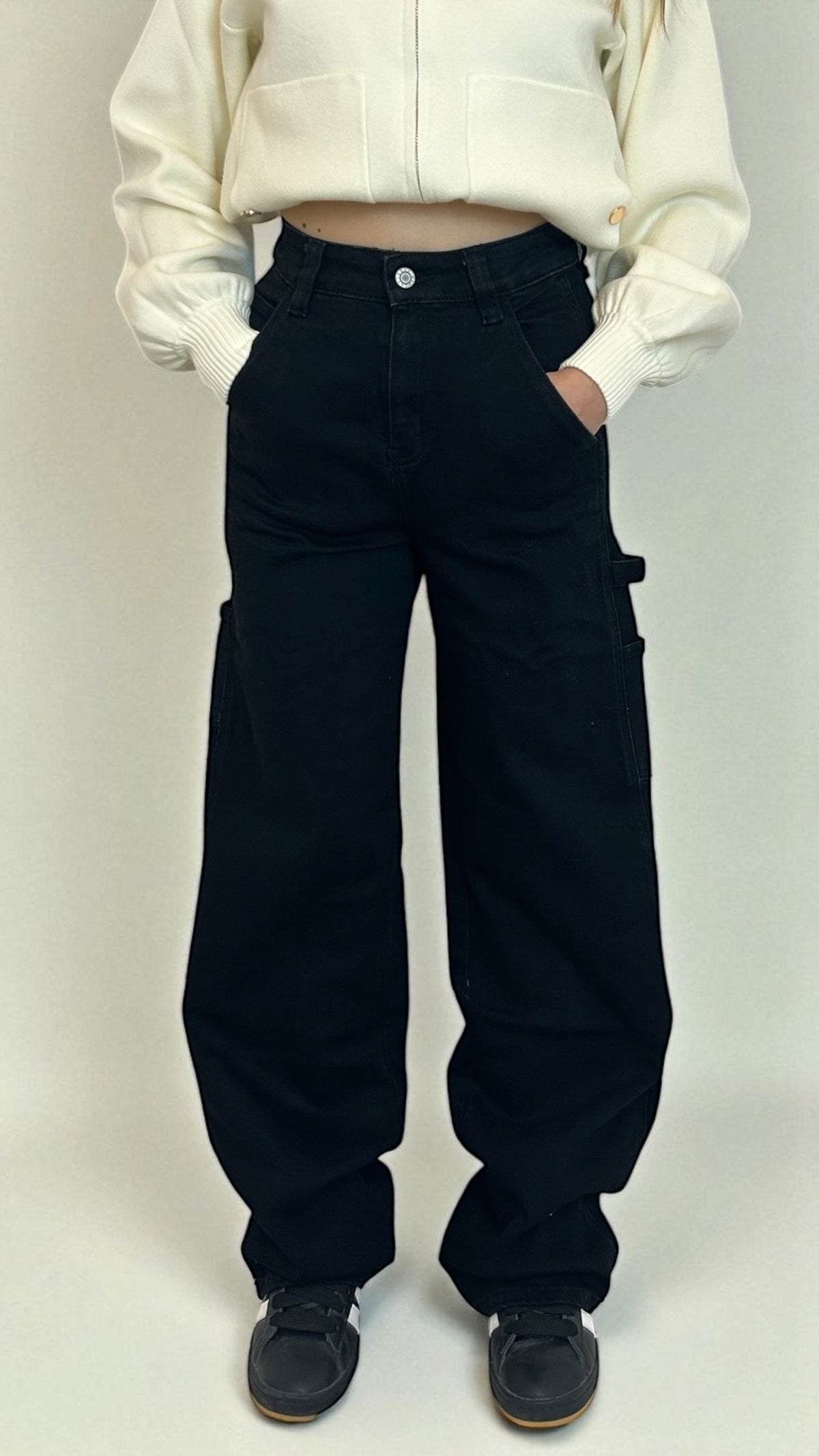 Jeans Nero Cargo